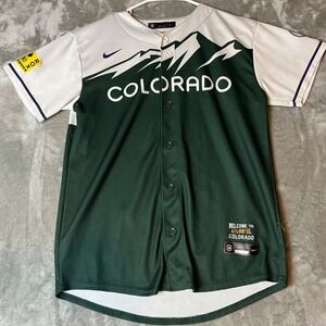 Nike Youth 14/16 Colorado Rockies Green 2022 City Connect MLB Player Jersey